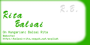 rita balsai business card